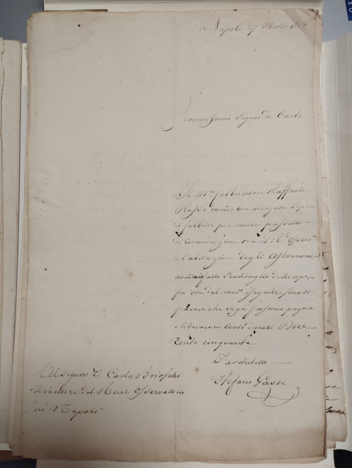 corrispondenza gasse brioschi 27 marzo 1823 1